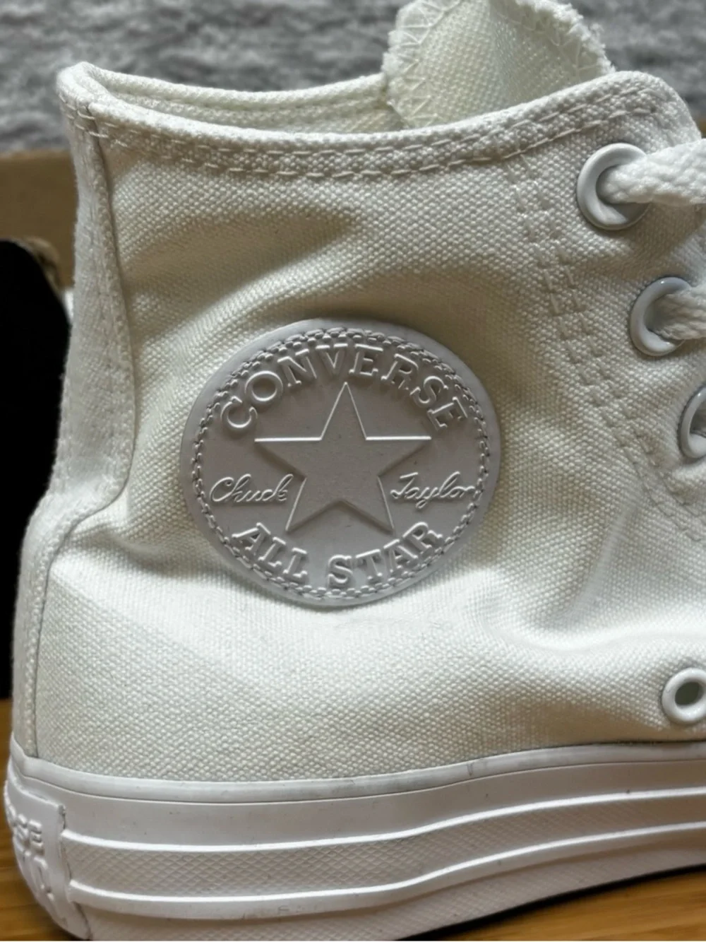 Converse Chuck Taylor All Star Woman’s  Size 6.5 White Monochrome Sneakers New - Picture 2 of 7